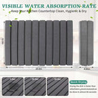 Stone Dish Drying Mat for Kitchen Counter, Absorbent Diatomaceous Earth Bath - Image 2