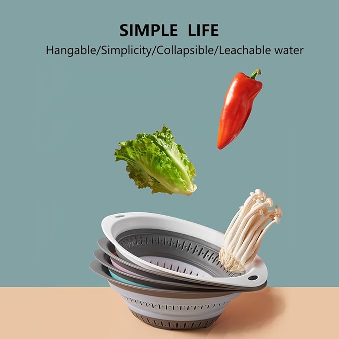 Collapsible Colander and Strainer, Silicone Strainer Colanders & Food Strainers - Image 2