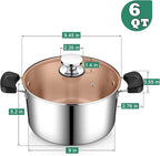 P&P CHEF 6 Qt Stockpot with Lid, Stainless Steel Cooking Stock Pot - Image 2