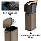 KdbK 13 Gallon Trash Can with Lid, 50L Fingerprint Proof Stainless Steel - Image 3