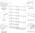 ROJASOP White Shoe Rack, Tall Metal Shoe Rack Organizer - Image 5