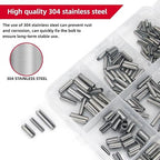 424-Piece Stainless Steel Roll Pin Kit – Spring Dowels, Slotted & Split Pins – - Image 3
