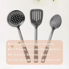 3-Piece Cooking Utensils Set Stainless Steel Large Serving Spoons Set Slotted - Image 7