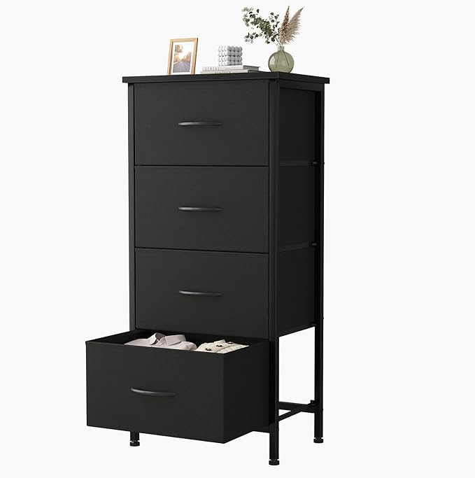 Sweetcrispy 4 Fabric Drawer Small Dresser, Bedside Nightstand by Sweetcrispy