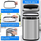 Dkeli Kitchen Trash Can for Bathroom Bedroom Home Office Automatic Touch Free - Image 5