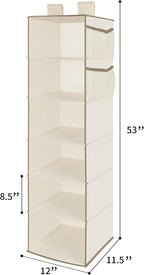 MAX Houser 6 Tier Shelf Hanging Closet Organizer, Closet Hanging Shelf - Image 3