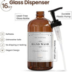 Sunrise Premium, 16 OZ Thick Amber Glass Soap Dispenser - Image 2