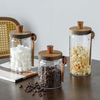 ANSQU 34oz Glass Jar with Wooden Lid & Spoon, Food Storage Containers Coffee - Image 7