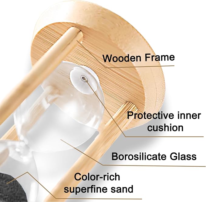 2 Minute Hourglass, 2 Min Wooden Sand Timer, Wood Sand Watch, Two Minute Mini - Image 4
