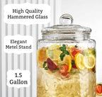 MosJos 3 Gallon Classic Hammered Glass Ice Cold Beverage Drink Dispenser - - Image 5