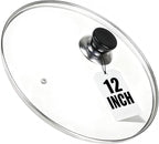 12 Inch Pan Lid, Tempered Glass Cast Iron Lids by Eptcp