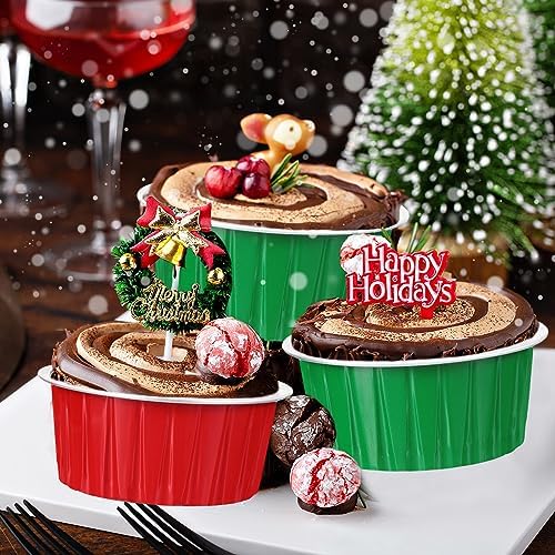 Umigy 100 Pcs Christmas Aluminum Foil Baking Cups with Lids,Classic - Image 6