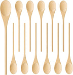 MORGLES 12 Pcs Wooden Spoons for Cooking, 12 Inches Soup Spoons for Eating by Morgles
