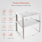 Goozii White Marble Kitchen Counter Shelf Organizer, Modern Dish Plate Organizer - Image 6