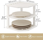 VERTORGAN 3 Tier Bamboo Corner Shelf, Dish Drying Rack, Plate Organizer - Image 3