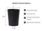 Venalys Small Metal Trash Can Wastebasket, Decorative Honeycomb Garbage Can - Image 6