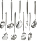Newness 9 Pcs Cooking Utensils Set, 304 Stainless Steel Kitchen Utensils Set by NewnessFocusOnStainlessSteel
