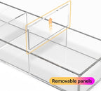 HIIMIEI 3 Section Clear Acrylic Drawer Organizer Tray, Office & Makeup Drawer - Image 5