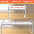 Expandable Cabinet Organizer 14"~25", Kitchen Shelf Organizer Spice Rack 11” - Image 2