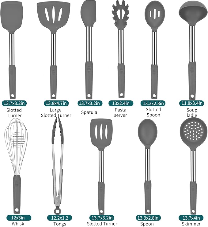 Silicone Kitchen Cooking Utensils Set - Image 2