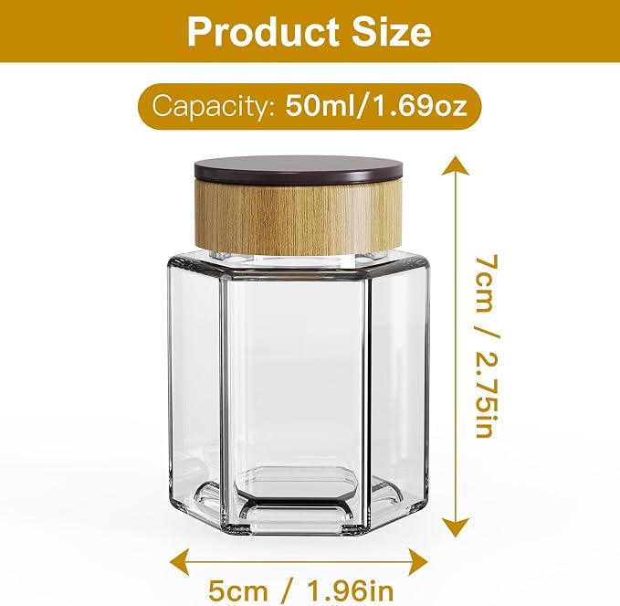 Vetacsion Set of 18 Magnetic Glass Spice Tins - Image 2