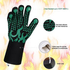 Comsmart BBQ Gloves, 1472°F Heat Resistant Grilling Gloves Silicone Non-Slip - Image 4