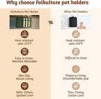 Folkulture Pot Holders for Kitchen | Pack of 2 Ribbed Soft Silicone Hot Pads - Image 6