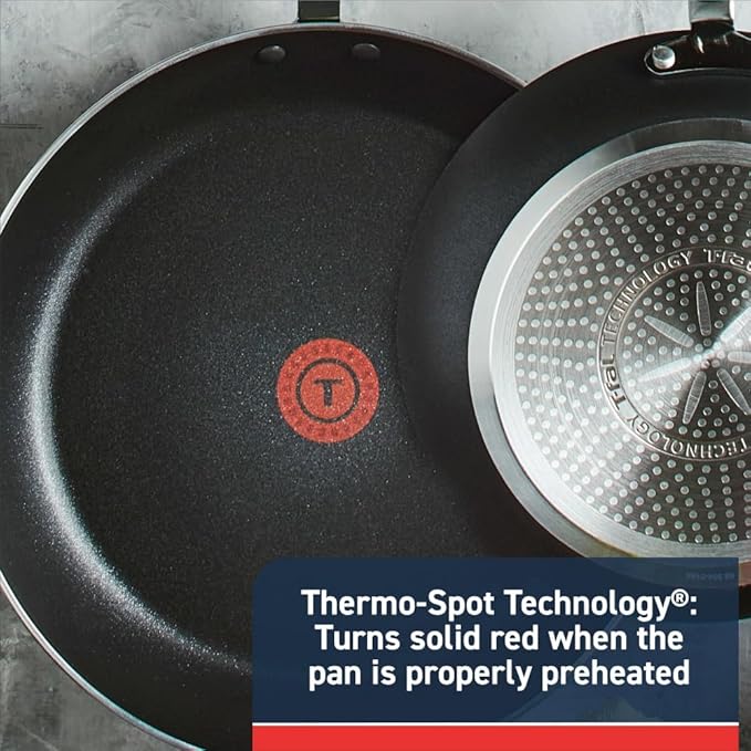 T-Fal Experience Non Stick Fry Pan Set 3 Piece, 12 Inch Induction Oven Broiler - Image 3