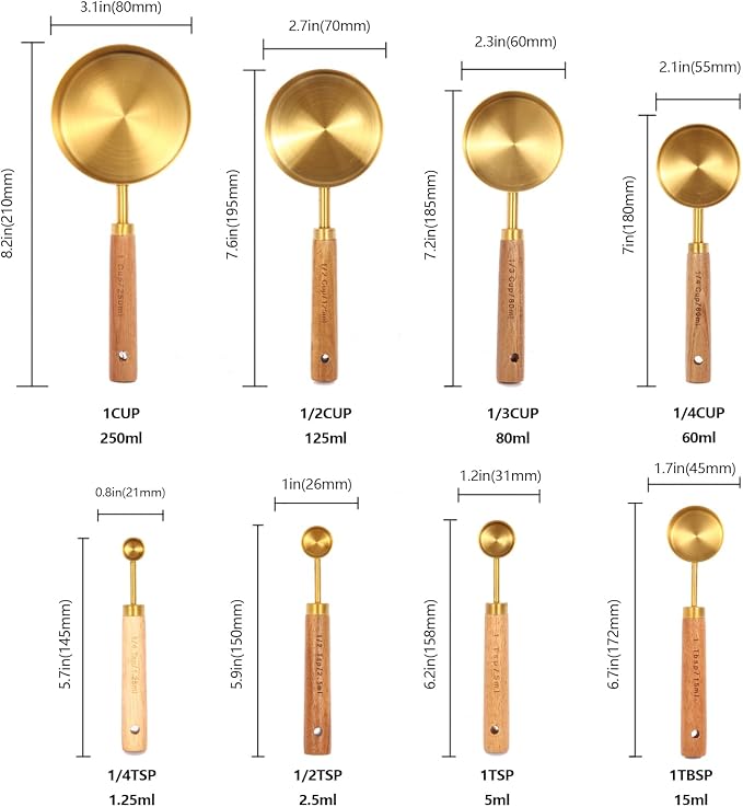 Gold Measuring Cups and Spoons Set - Image 2