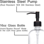2 Pack Thick Clear Glass Pint Jar Soap Dispenser - Image 3