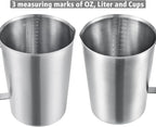 KSENDALO 64Oz/8Cup Stainless Steel Pitcher, 2 Liter Metal Container - Image 4