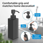 Black Soap Dispenser, Matte Black Stainless Steel, Rust-Proof Liquid Hand Dish - Image 5