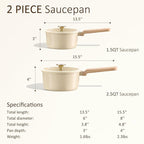 CAROTE 1.5Qt & 2.5Qt Sauce Pan Sets - Image 2