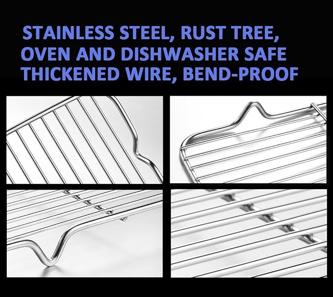 Wire Cooling Racks For Baking 9.3"X13.6" Oven Safe Small Grid Fits Air - Image 3