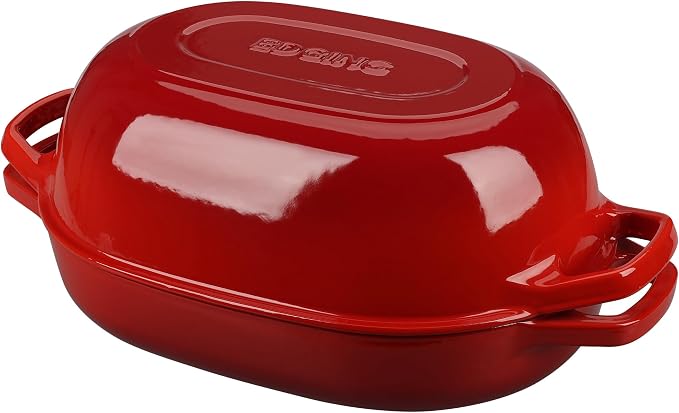 EDGING CASTING Enameled Cast Iron Oval Dutch Oven Pot by EDGINGCOOKWARE