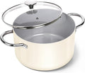 MICHELANGELO Stock Pot with Lid, 6 Quart Soup Pot with Ceramic Coating by Michelangelo
