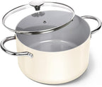 MICHELANGELO Stock Pot with Lid, 6 Quart Soup Pot with Ceramic Coating by Michelangelo