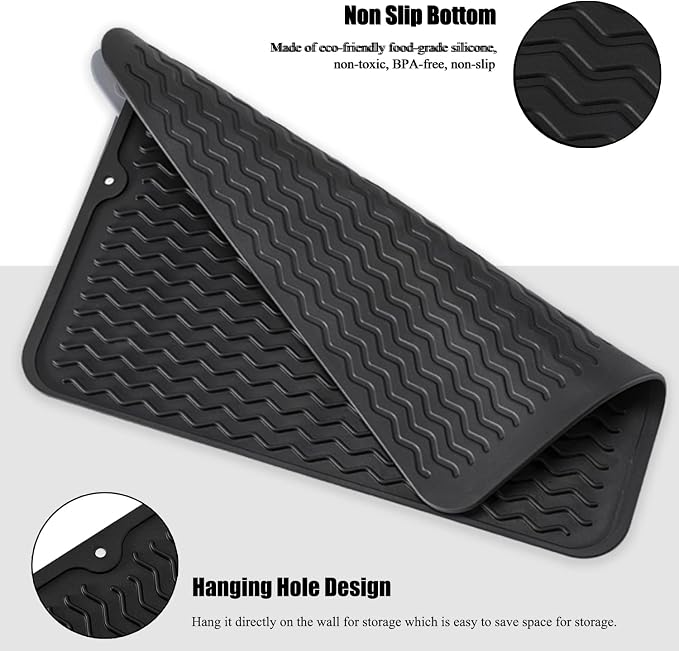 Large 17" x 14" Silicone Dish Drying Mat - Image 4