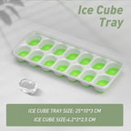 ChefAide Ice Cube Tray with Lid, 2 Packs 28 Cubes Durable Stackable Ice Cube - Image 3