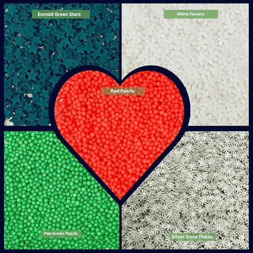 Confect Christmas Sprinkles | Red, White, Green, Holly Green & Grey Mix | Edible Holiday Sprinkles for Cakes, Cupcakes & Cookies | Festive Baking Decoration- 5 Oz - Image 3