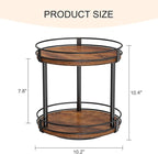 Snughome Rotating Spice Rack, 2 Tier Lazy Susan Organizer, Wood Kitchen - Image 5