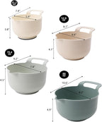 Mixing Bowls - 4 Piece Nesting Plastic Mixing Bowl Set - Non Slip Bottom and - Image 2