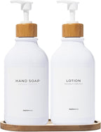 MaisoNovo Soap Dispenser Bathroom Set of 2-16.9 oz Bathroom Soap Dispenser Set by MaisoNovo-TheArtofSustainableLiving