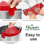 Large AUOON Clip on Strainer for All Pots and Pans - Image 4
