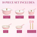 Paris Hilton Ceramic Nonstick Cookware Set, Cast Aluminum - Image 3