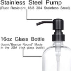2 Pack Thick Clear Glass Pint Jar Soap Dispenser - Image 4