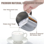 Milk Frothing Pitcher, Thicker Version 20oz Espresso Steaming Pitchers - Image 3