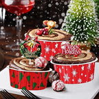 Umigy 100 Pcs Christmas Aluminum Foil Baking Cups with Lids, Snowflake,Tree - Image 6