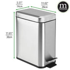 mDesign Rectangular Step-Open Wastebasket Trash Can - Image 4