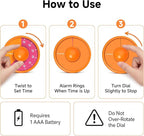 60-Minute Visual Timer, Twist to Set, Loud Battery-Powered Alarm, - Image 5
